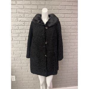 N.L Kaplan Women’s Black Persian Lambswool & Fur Bolero jacket Size M